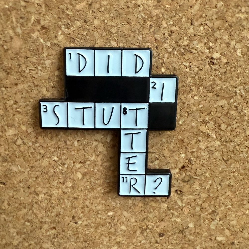 📌The Office Inspired “Did I Stutter?” Crossword Enamel Pin
